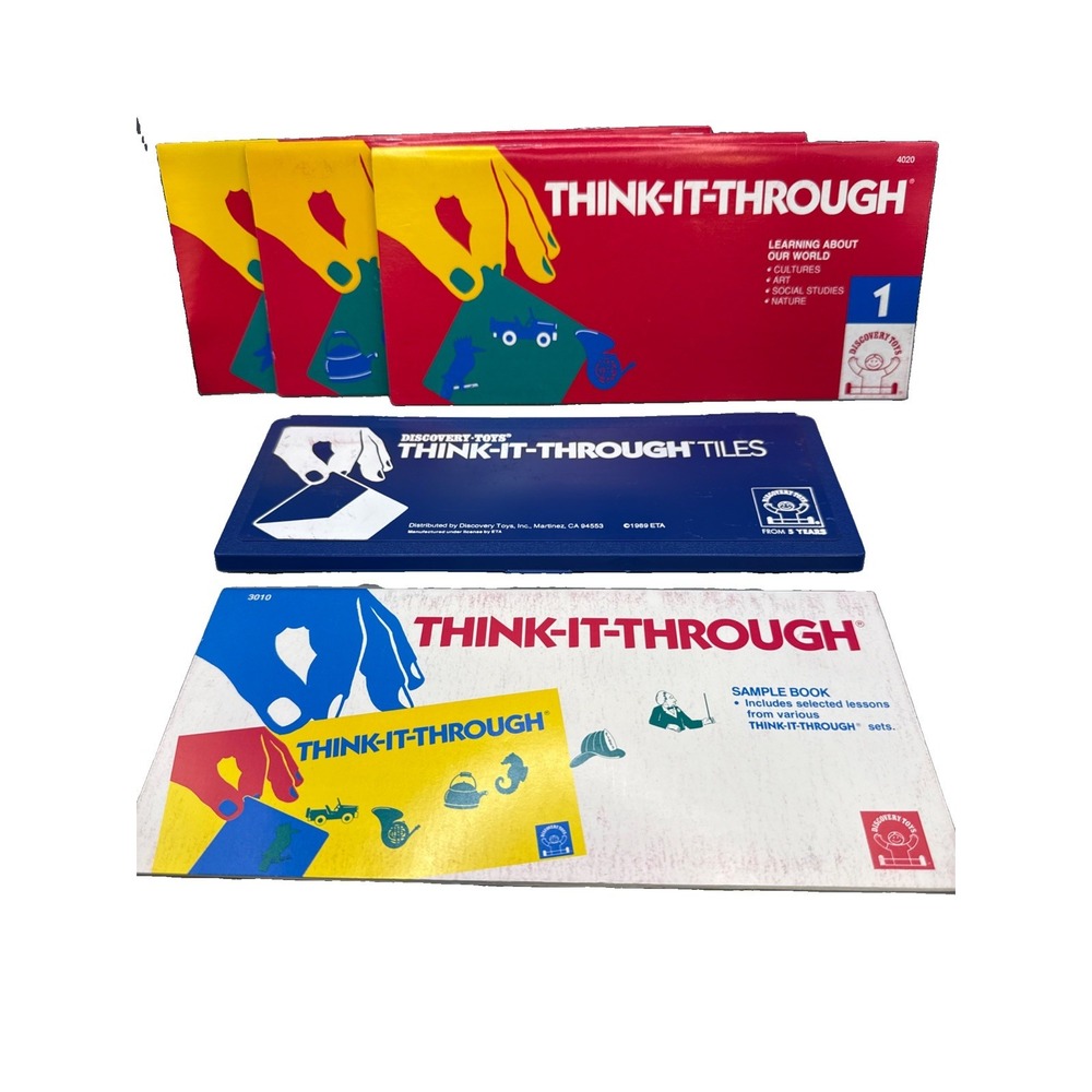 Discovery Toys Think-It-Through Game Tiles & 4 Books# 308 Learning About World
